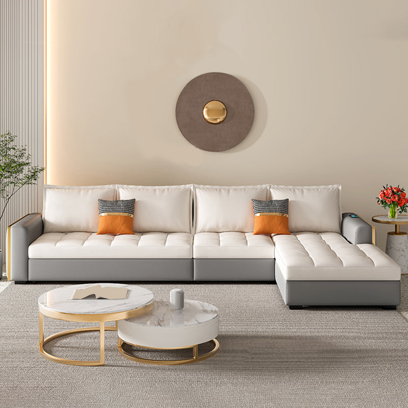 Stain Resistant Sofa Bed USB Charging Convertible Sectional with Storage