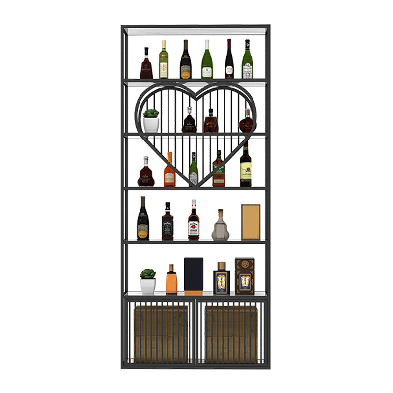 Luxury Freestanding Wine Bottle Rack Metal with Storage Shelves Bottle Holder