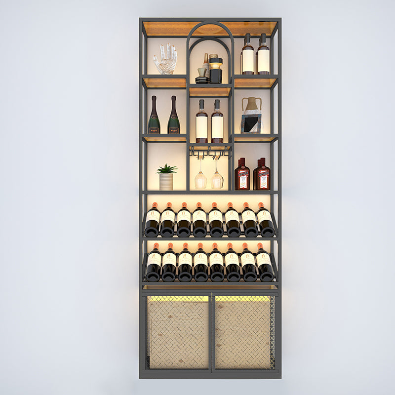 Iron Floor Wine Bottle & Glass Rack Industrial Wine Rack Kit