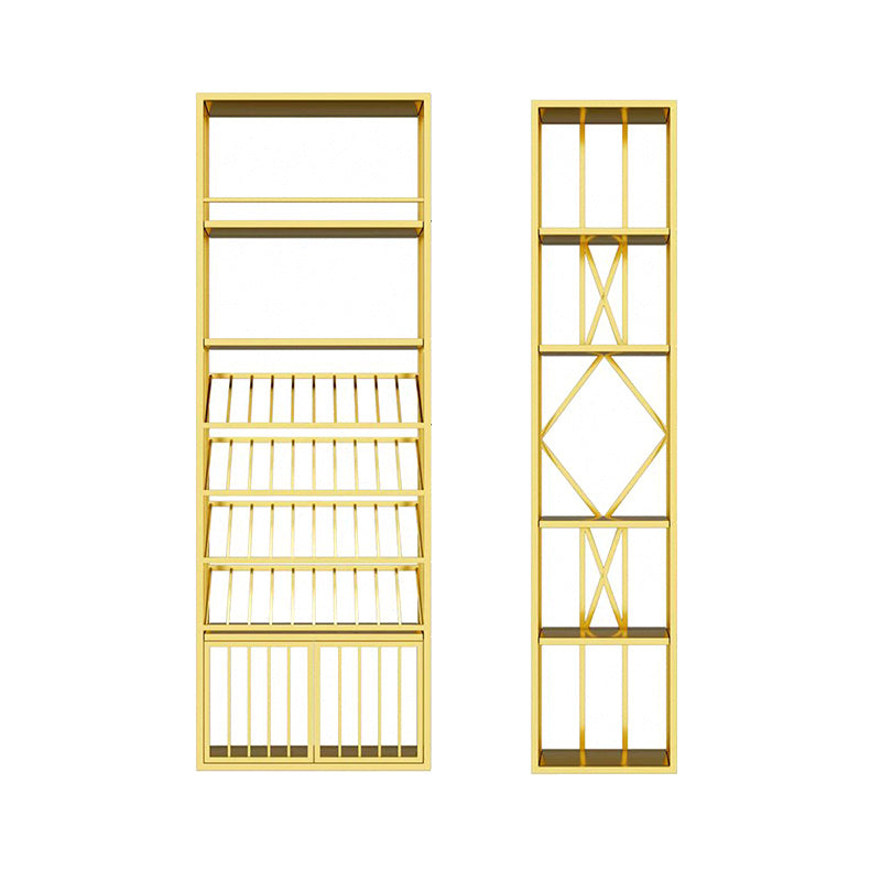 Glam Freestanding Wine Rack Bottle Metal Bottle Holder in Gold