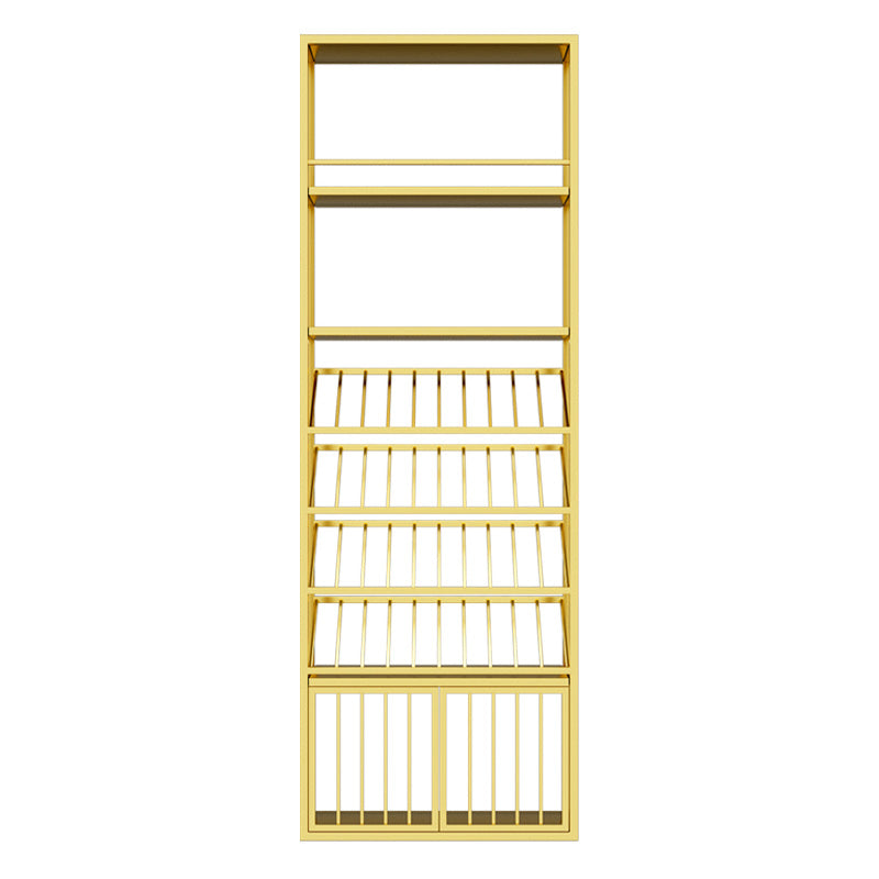 Glam Freestanding Wine Rack Bottle Metal Bottle Holder in Gold
