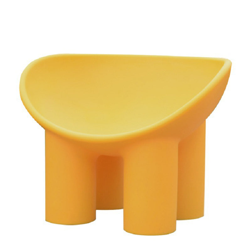 Modern Armless PP Accent Chair Bowl Shape Elephant Legs Papasan Chair