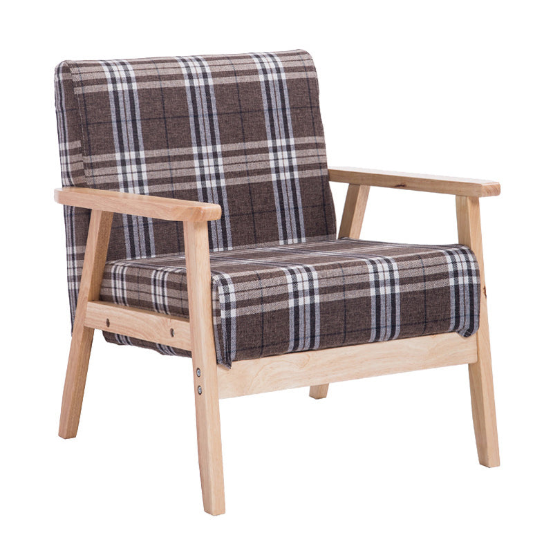 Linen Arm Chair 25.19" L x 23.22" W x 27.95" H Solid Wood Frame Accent Armchair