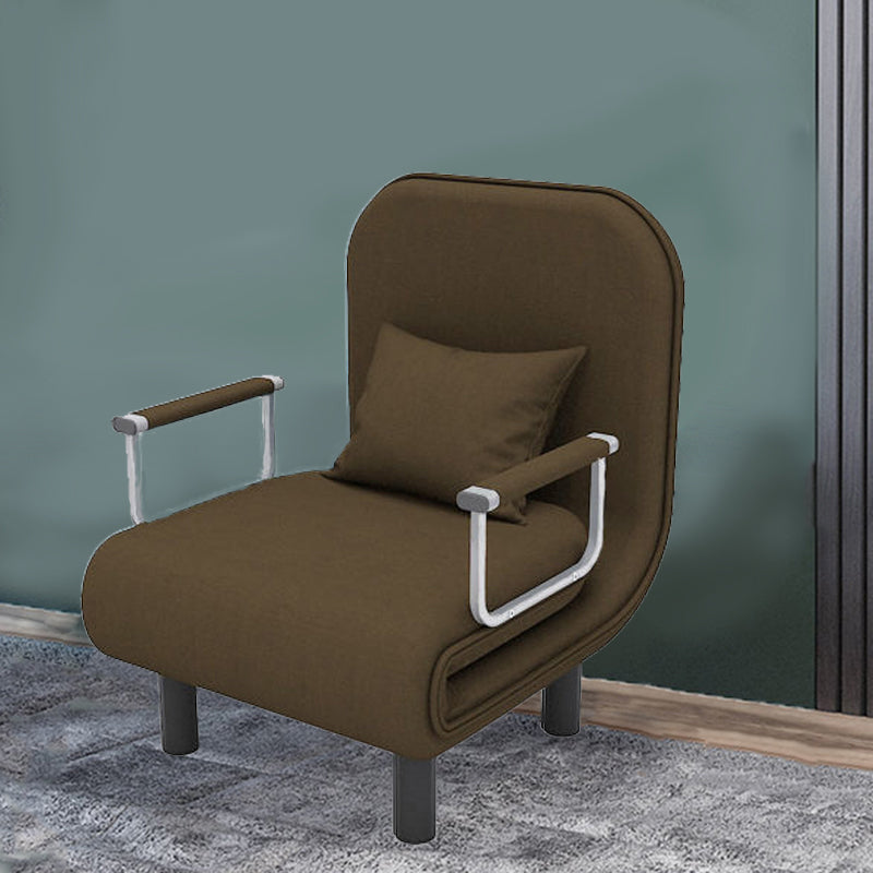 Convertible Accent chair Square Arms Velvet Convertible Chair with Basic Four Leg