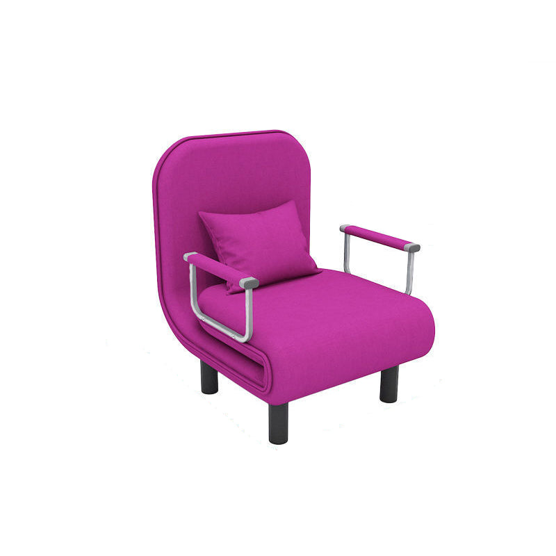 Convertible Accent chair Square Arms Velvet Convertible Chair with Basic Four Leg