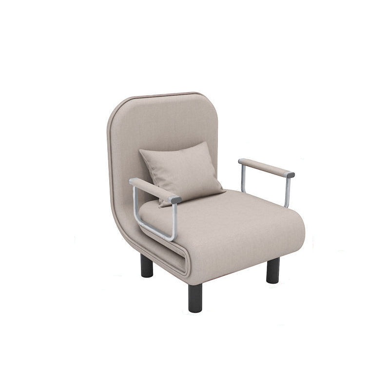 Convertible Accent chair Square Arms Velvet Convertible Chair with Basic Four Leg