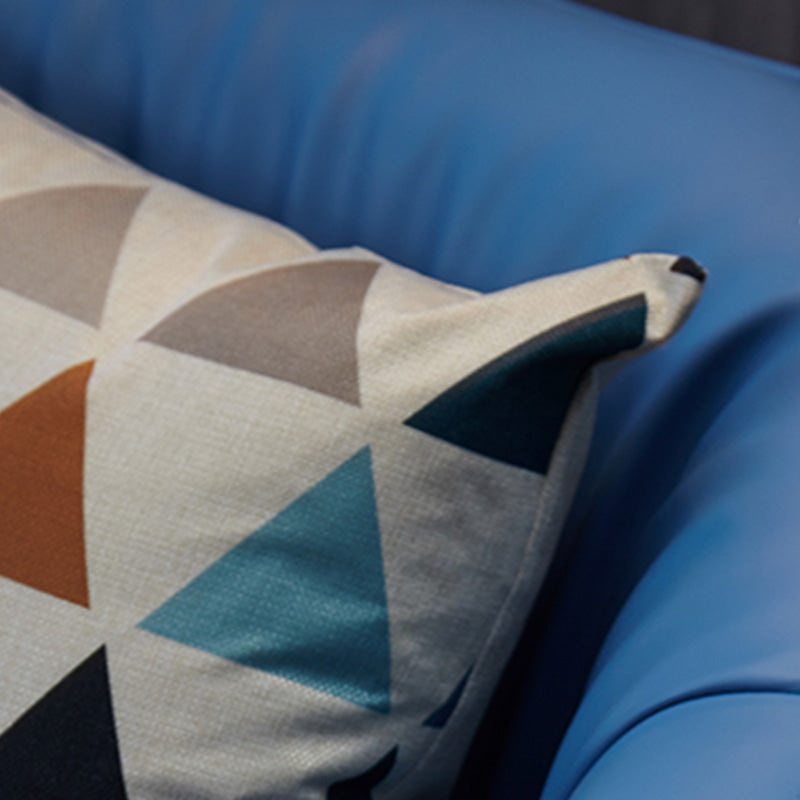 32.28"L x 31.89"W x 29.92"H Faux Leather Barrel Chair,Modern Sloped Arms Chair