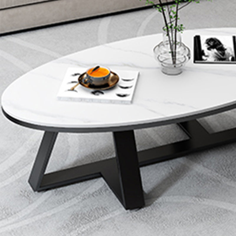 Oval Coffee Table Cocktail Table Slate Coffee Table for Living Room