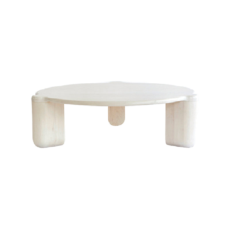 Modern Style Round Solid Wood Table with 3 Legs Base Design Coffee Table