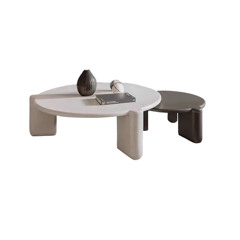Modern Style Round Solid Wood Table with 3 Legs Base Design Coffee Table