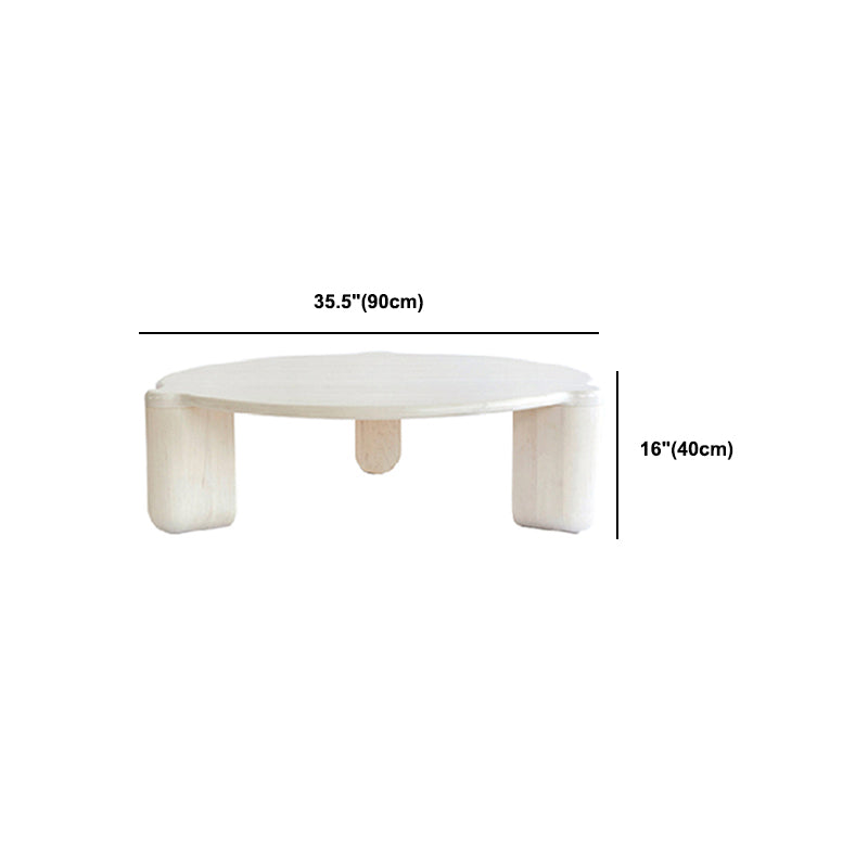 Modern Style Round Solid Wood Table with 3 Legs Base Design Coffee Table