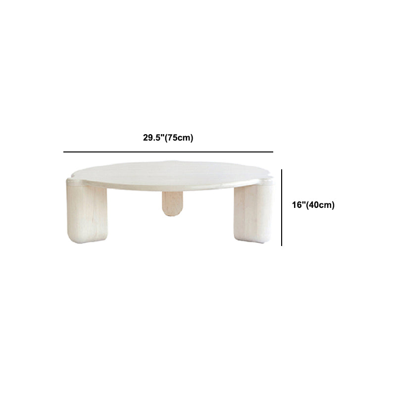 Modern Style Round Solid Wood Table with 3 Legs Base Design Coffee Table