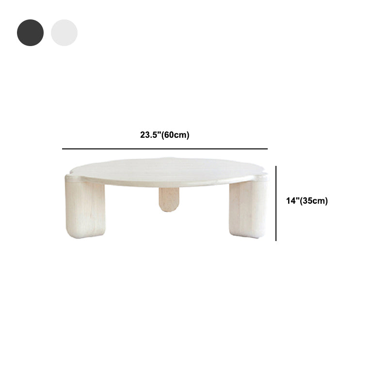 Modern Style Round Solid Wood Table with 3 Legs Base Design Coffee Table