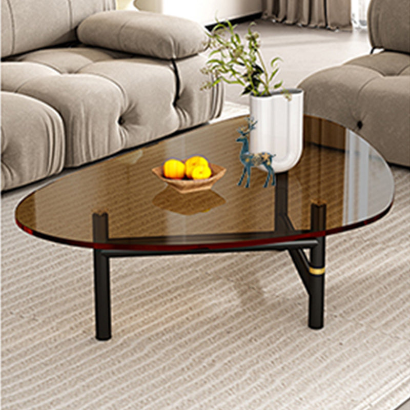 Modern Tempered Glass Top Coffee Table Triangle Coffee Table