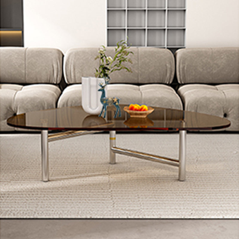 Modern Tempered Glass Top Coffee Table Triangle Coffee Table