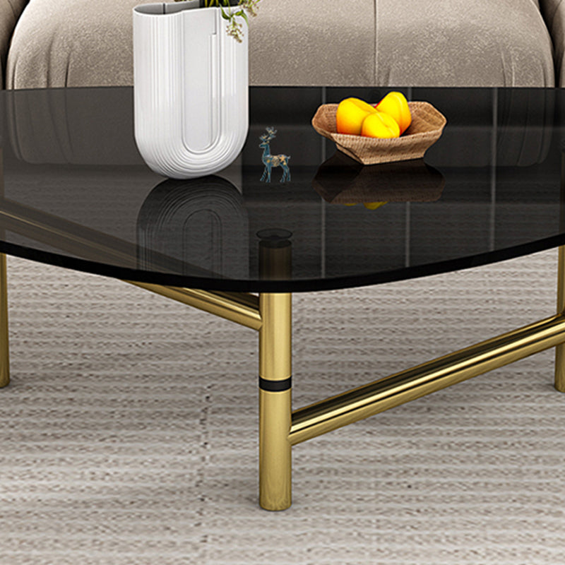 Modern Tempered Glass Top Coffee Table Triangle Coffee Table