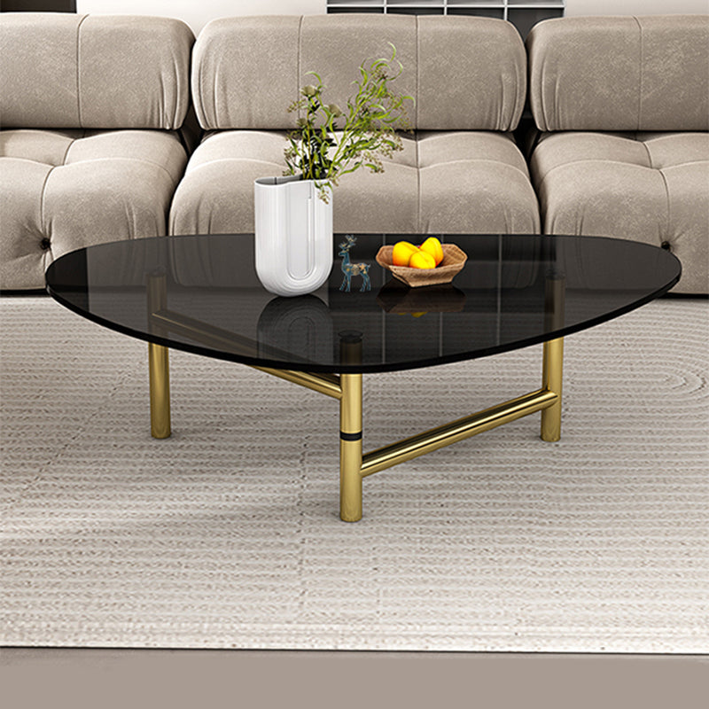 Modern Tempered Glass Top Coffee Table Triangle Coffee Table