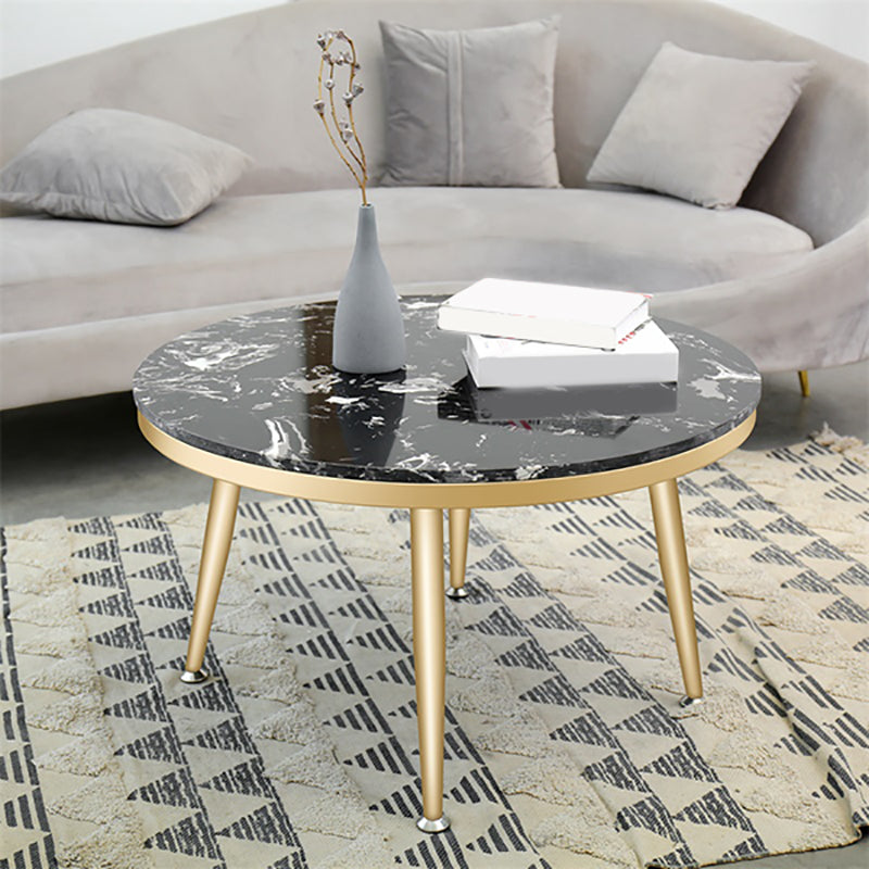 Glam Round Faux Marble Coffee Table 4 Legs 1 Coffee Table for Living Room