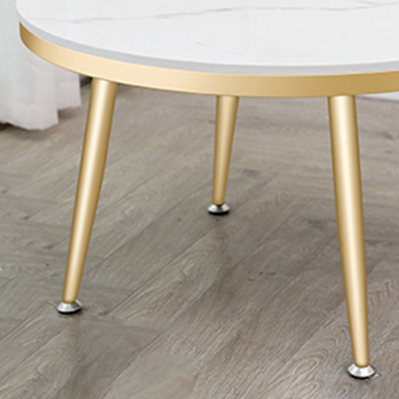 Glam Round Faux Marble Coffee Table 4 Legs 1 Coffee Table for Living Room