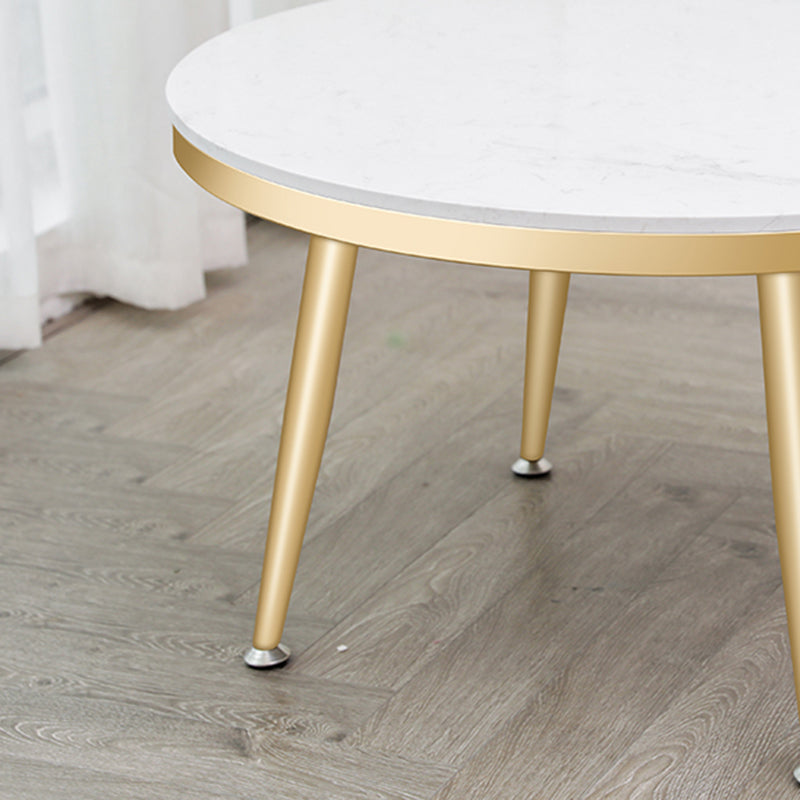 Glam Round Faux Marble Coffee Table 4 Legs 1 Coffee Table for Living Room