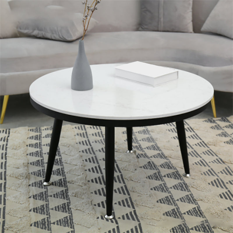 Glam Round Faux Marble Coffee Table 4 Legs 1 Coffee Table for Living Room