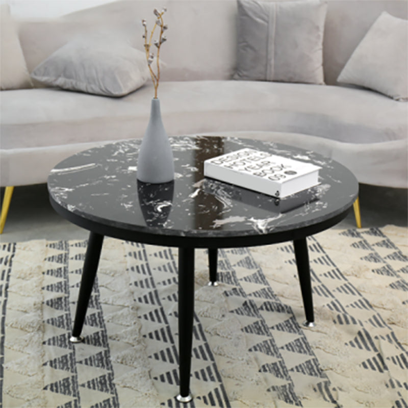 Glam Round Faux Marble Coffee Table 4 Legs 1 Coffee Table for Living Room