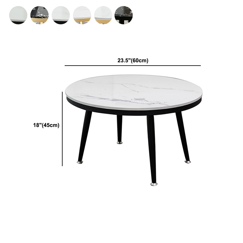 Glam Round Faux Marble Coffee Table 4 Legs 1 Coffee Table for Living Room