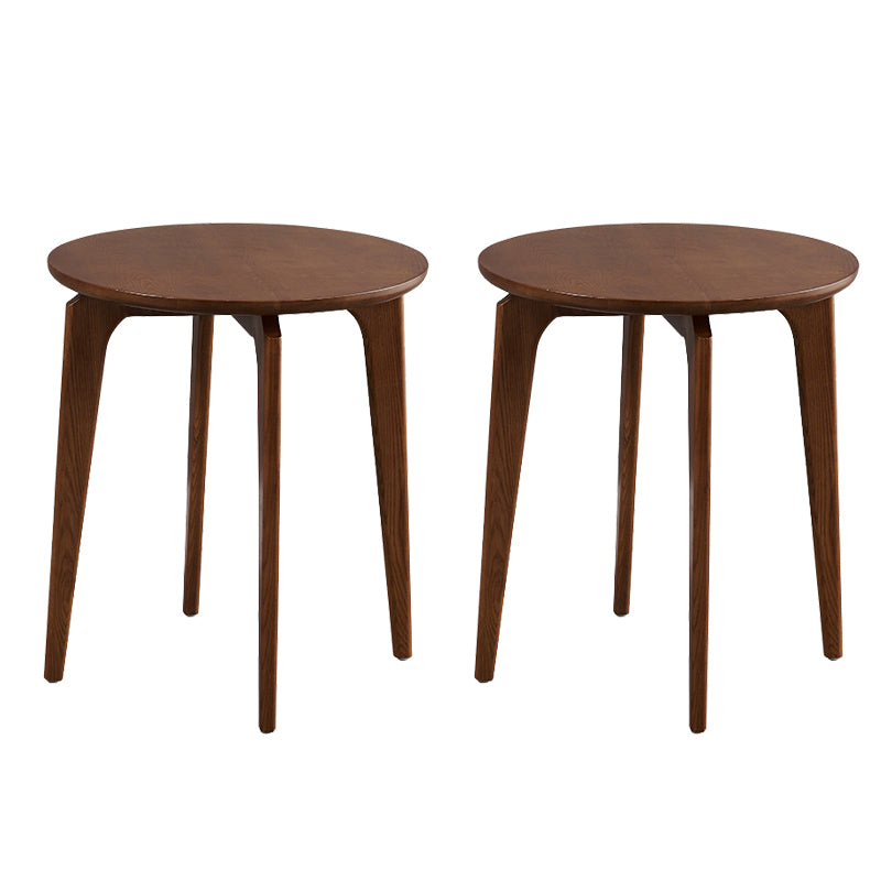 Scandinavian 19.6-inch Round Wood Top Side Table 3 Legs/4 Legs End Table