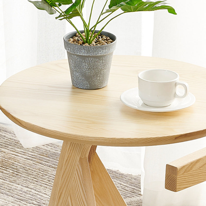 Scandinavian 19.6-inch Round Wood Top Side Table 3 Legs/4 Legs End Table