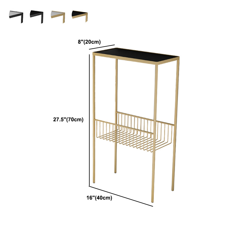 Contemporary 27.6" Tall 4 Legs End Table Rectangular Side Table