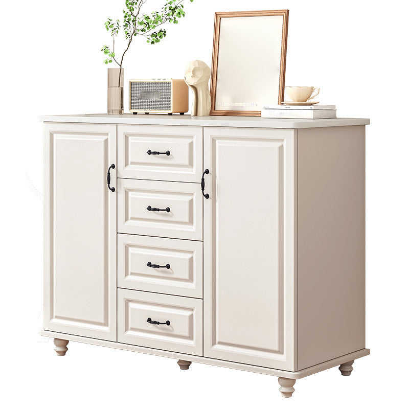 White Wood Accent Cabinet with Drawers 15.74" Wide Modern Standard Side Cabinet