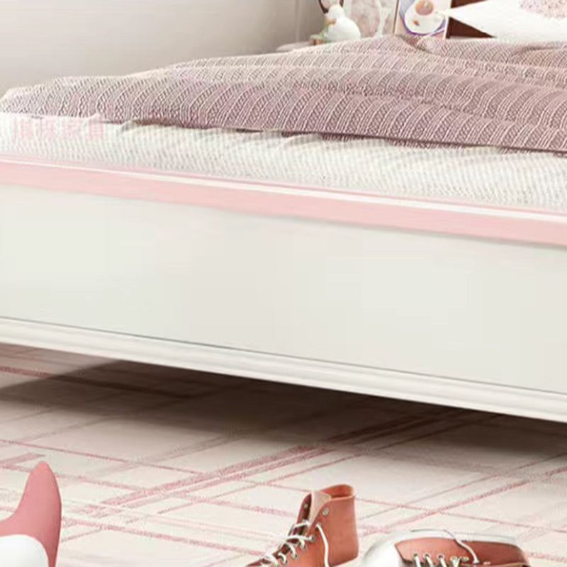 Modern Arched Panel Headboard Standard Bed with Legs in Rubberwood