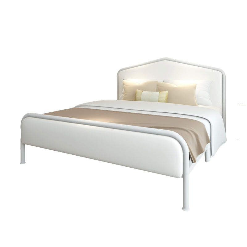 Upholstered Standard Bed with Headboard Low Profile Metal Bed