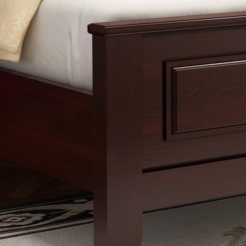 Traditional Scooped Panel Headboard Standard Bed with Button-tufted