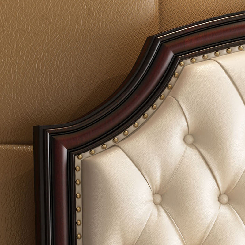 Traditional Scooped Panel Headboard Standard Bed with Button-tufted