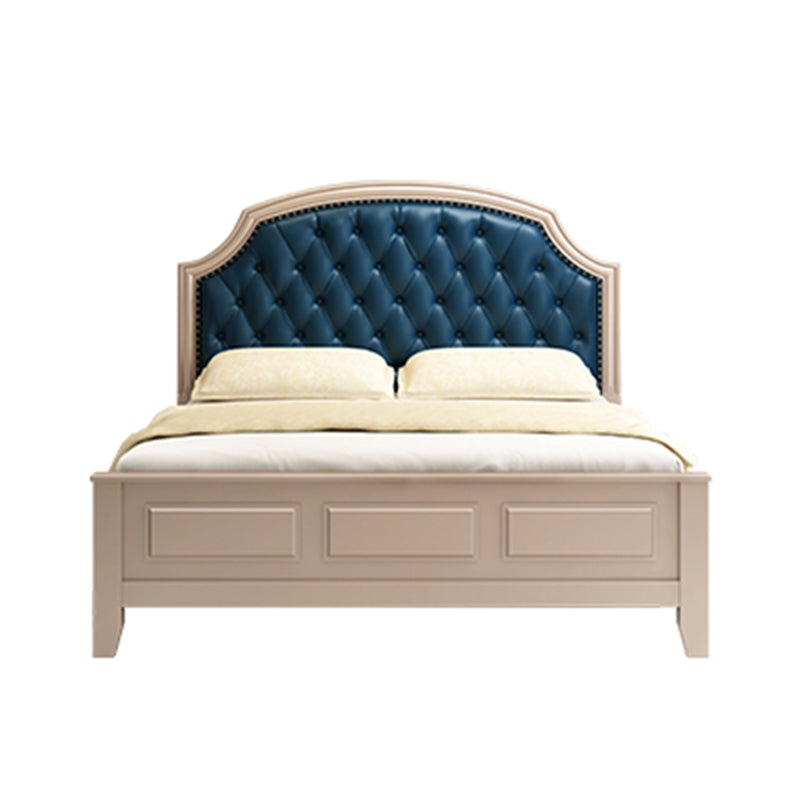Traditional Scooped Panel Headboard Standard Bed with Button-tufted