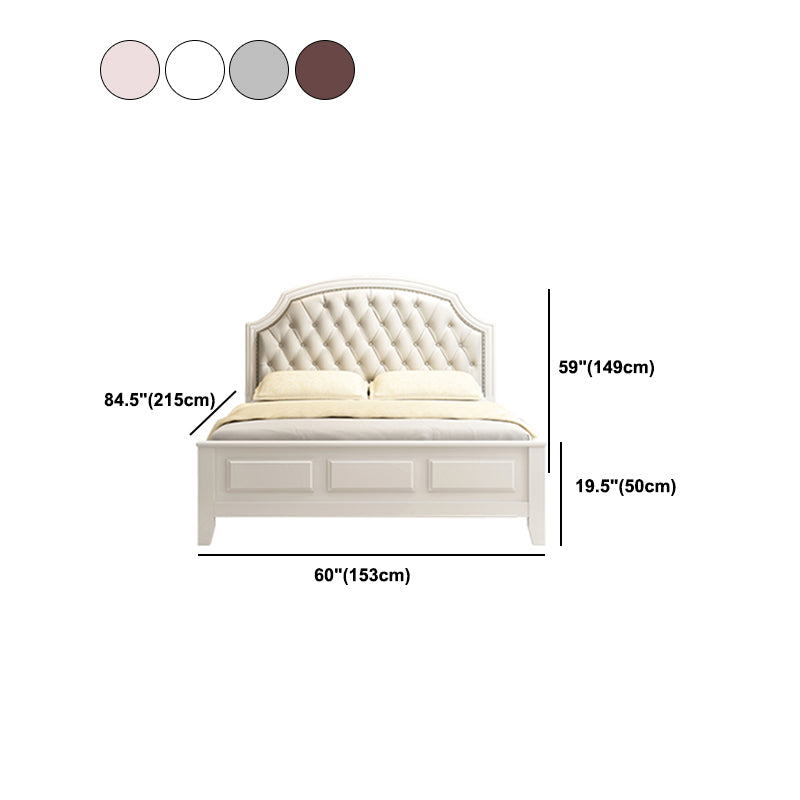 Traditional Scooped Panel Headboard Standard Bed with Button-tufted