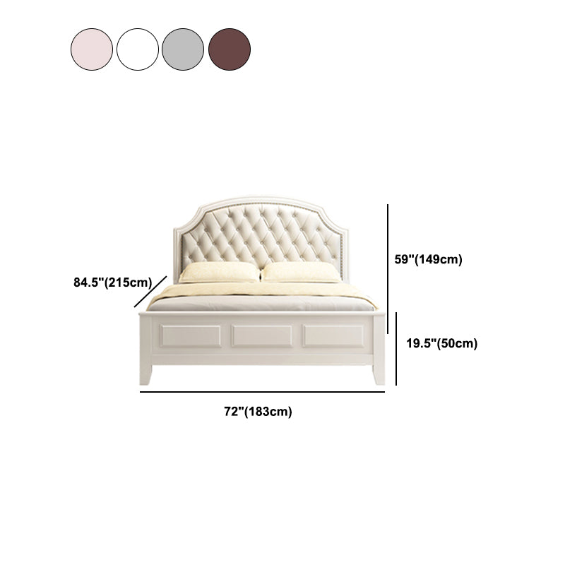 Traditional Scooped Panel Headboard Standard Bed with Button-tufted