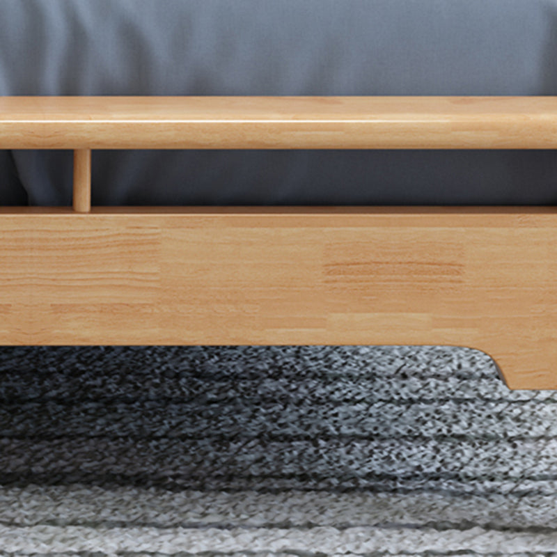 Scandinavian Wooden Slat Bed with Rectangular Spindle Headboard