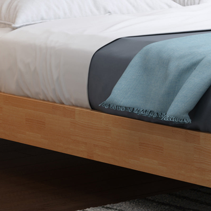 Scandinavian Wooden Slat Bed with Rectangular Spindle Headboard
