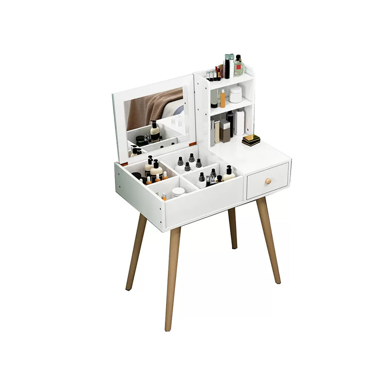 Modern Wood Flip-top Vanity Set 29.53" H Vanity Desk in White