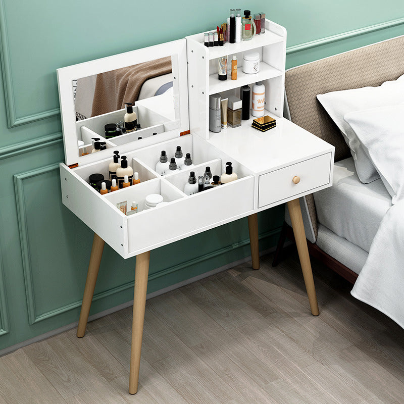 Modern Wood Flip-top Vanity Set 29.53" H Vanity Desk in White