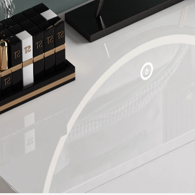 Modern 4 Drawers Vanity Dressing Table 28.94" H White Dresser with Stool