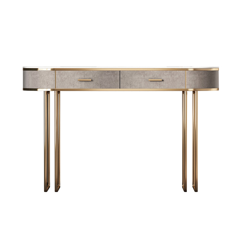 Glam Wood Vanity Dressing Table Gray Vanity Makeup Table Set with Drawer