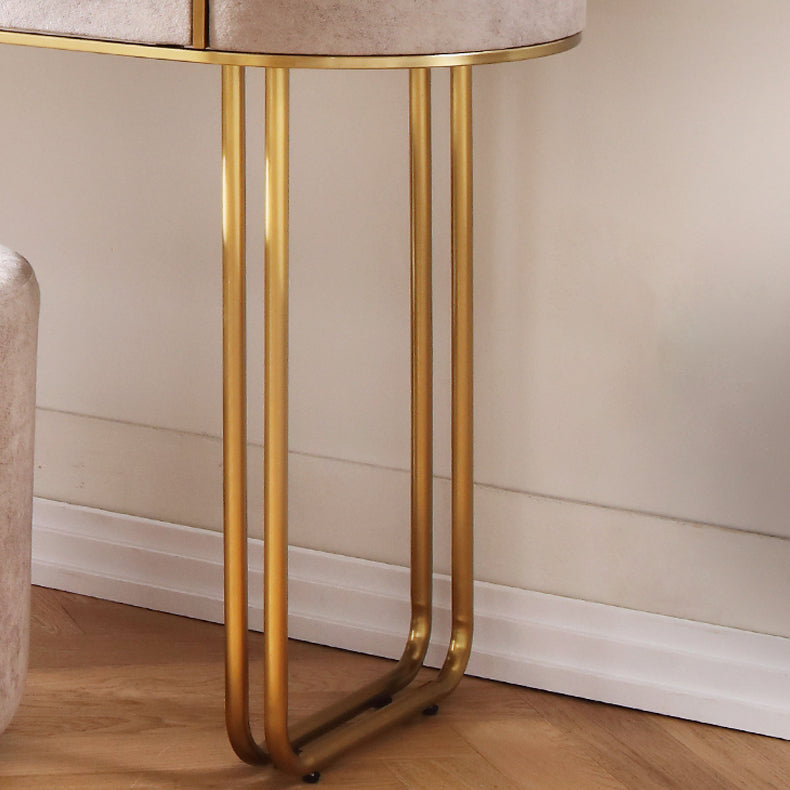 Glam Wood Vanity Dressing Table Gray Vanity Makeup Table Set with Drawer