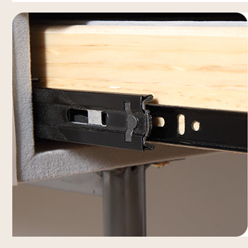 Glam Wood Vanity Dressing Table Gray Vanity Makeup Table Set with Drawer