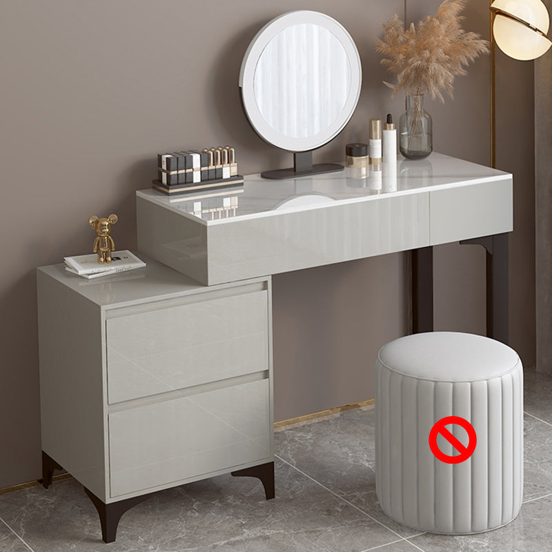 Contemporary Slate Top Vanity Dressing Table Wood 4 Drawer Vanity Set
