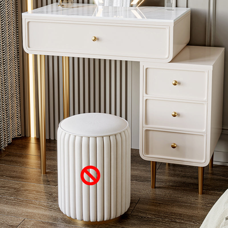 Luxurious Vanity Makeup Dressing Table Solid Wood Dresser with Metal Legs