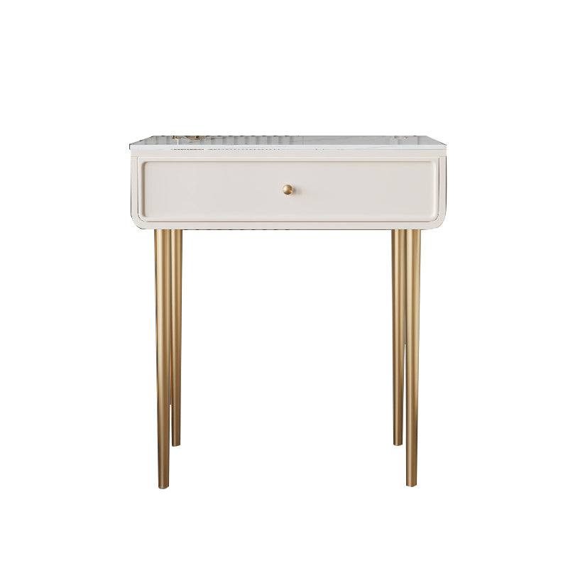 Luxurious Vanity Makeup Dressing Table Solid Wood Dresser with Metal Legs