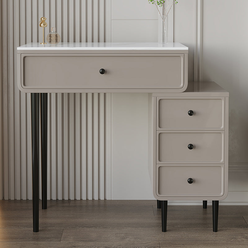 Luxurious Vanity Makeup Dressing Table Solid Wood Dresser with Metal Legs